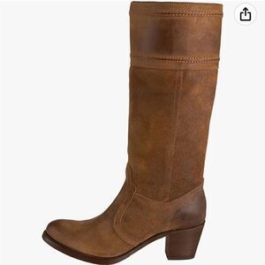 🛍️Frye Jane Boot Brown Oiled Suede Leather Stitch Tall 14L